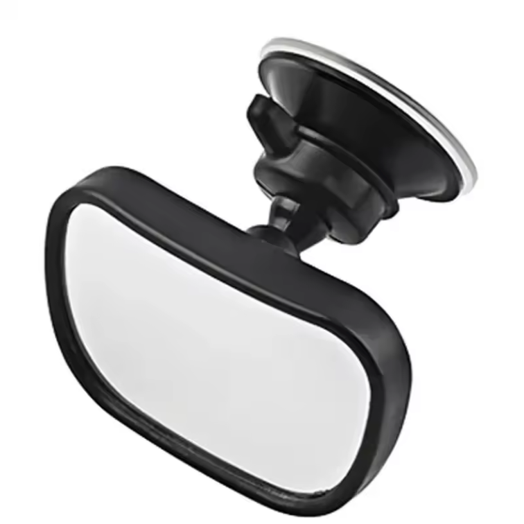Car rearview mirror with suction cup on a white background