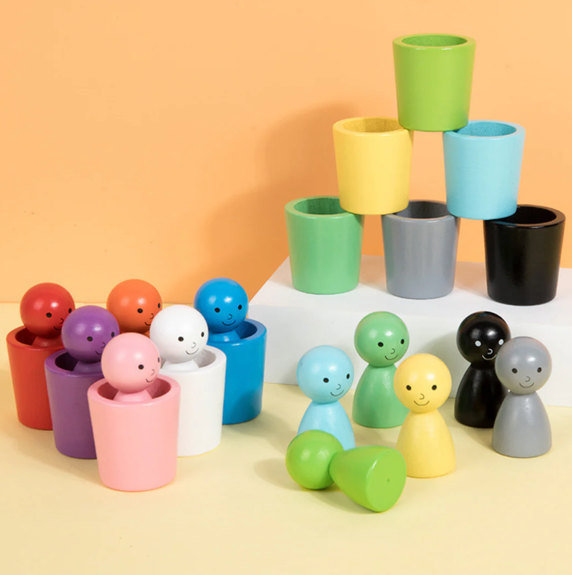 SortaRainbow Wooden Sorting Cups