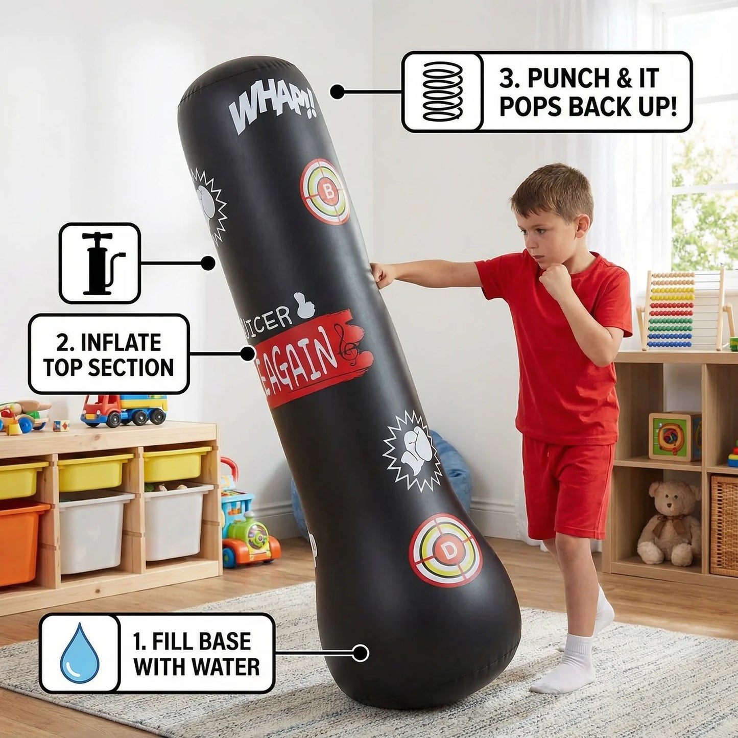 BounceBox Inflatable Kids Punch Bag