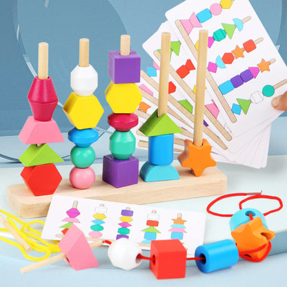 Montessori Shape & Colour Threading Toy