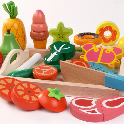 LittleChef Montessori Wooden Play Kitchen Set