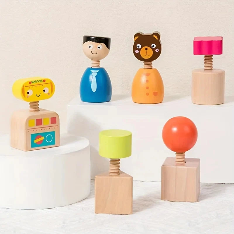 TwistPlay Montessori Wooden Screw Figures