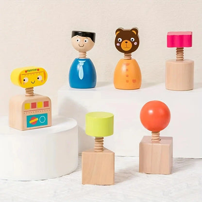 TwistPlay Montessori Wooden Screw Figures