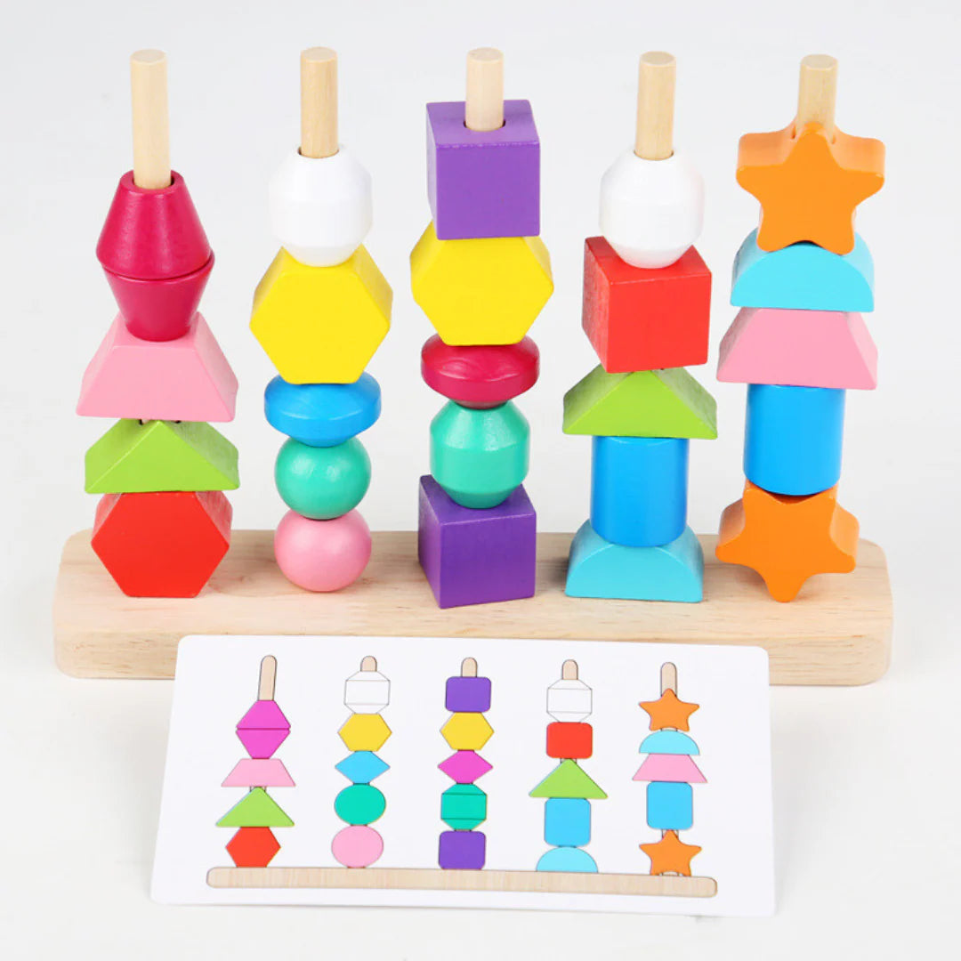 Montessori Shape & Colour Threading Toy