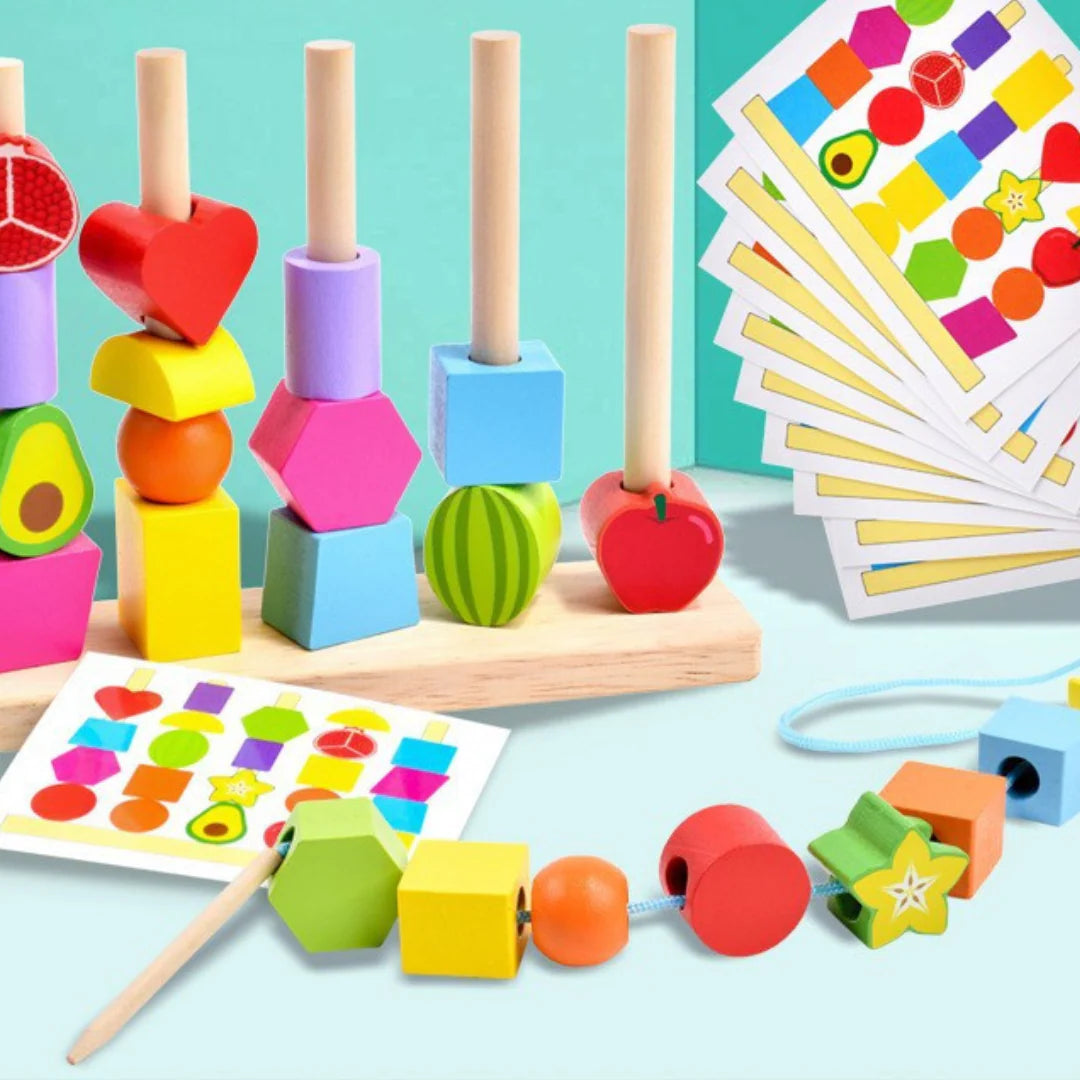 Montessori Shape & Colour Threading Toy