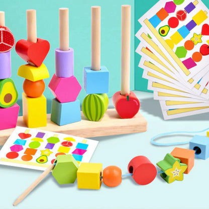 Montessori Shape & Colour Threading Toy