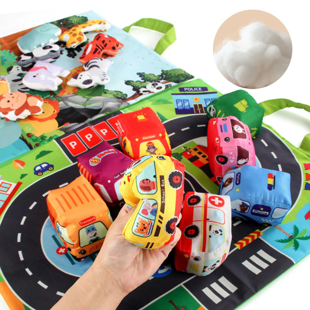 Road-Ready Plush Toy Car Set