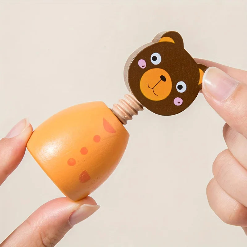 TwistPlay Montessori Wooden Screw Figures