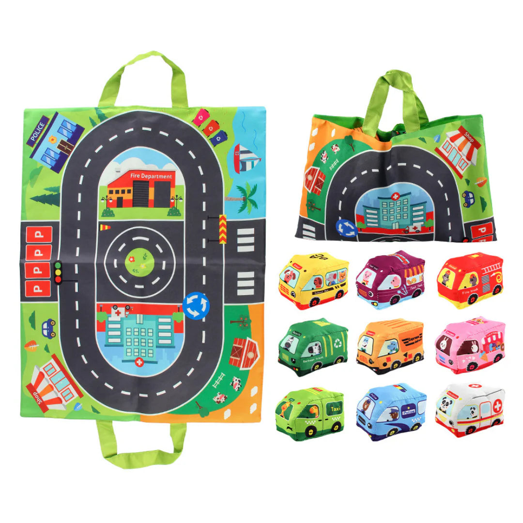Road-Ready Plush Toy Car Set