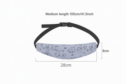 Measurement chart of a waist bag with dimensions on a white background