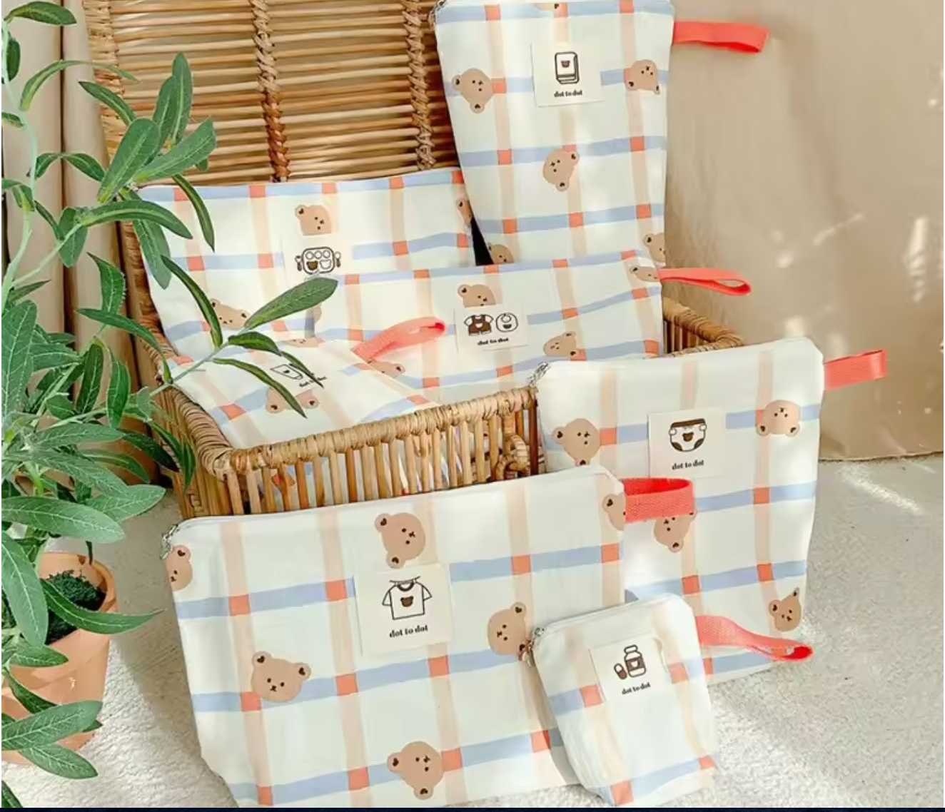 7-Piece Waterproof Baby Nappy Storage Bags