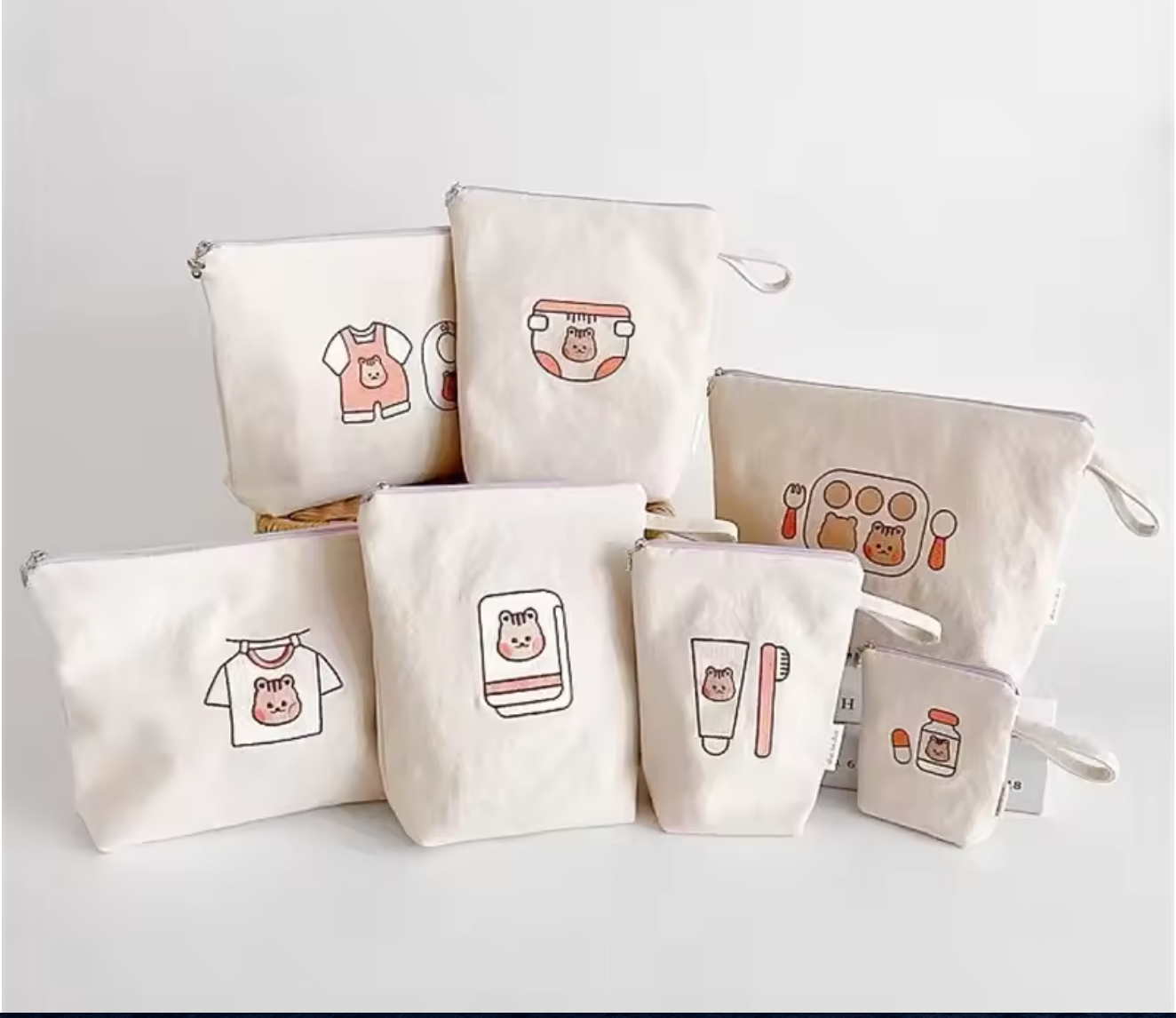 7-Piece Waterproof Baby Nappy Storage Bags