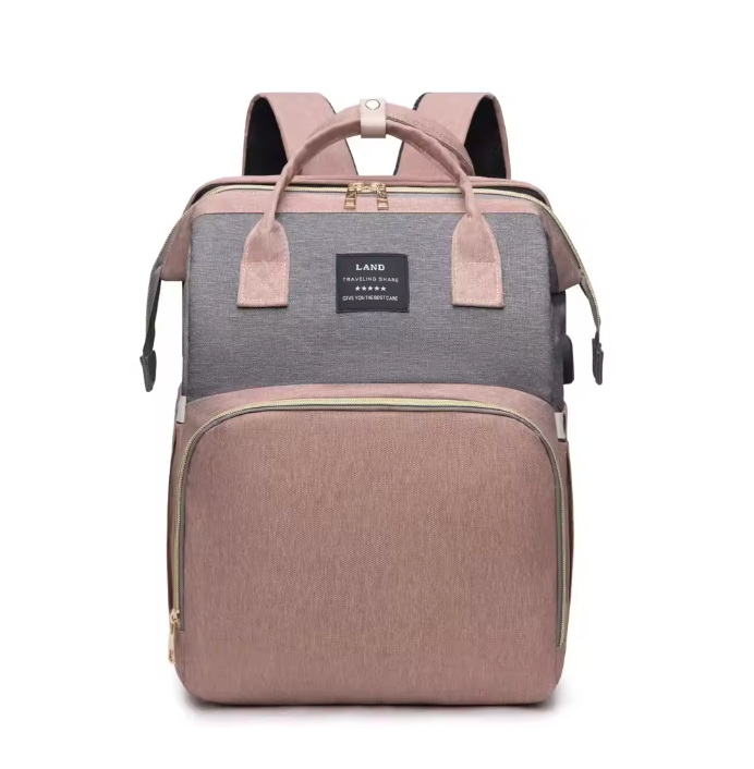 Baby Diaper Backpack with Foldable Crib