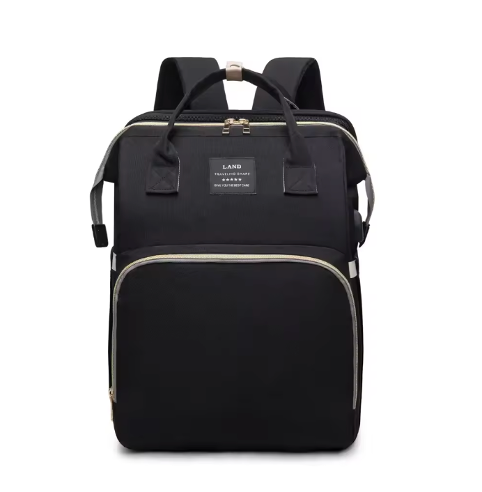 Baby Diaper Backpack with Foldable Crib