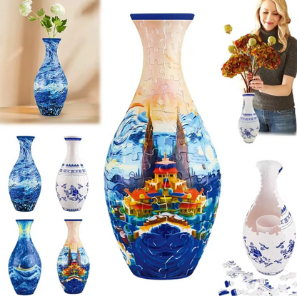Floralis 3D Puzzle Vase – Elegant Buildable Vase for Real Flowers