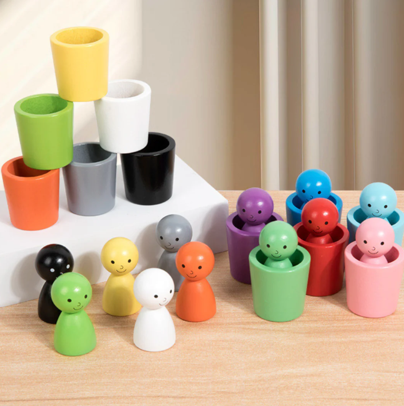 SortaRainbow Wooden Sorting Cups