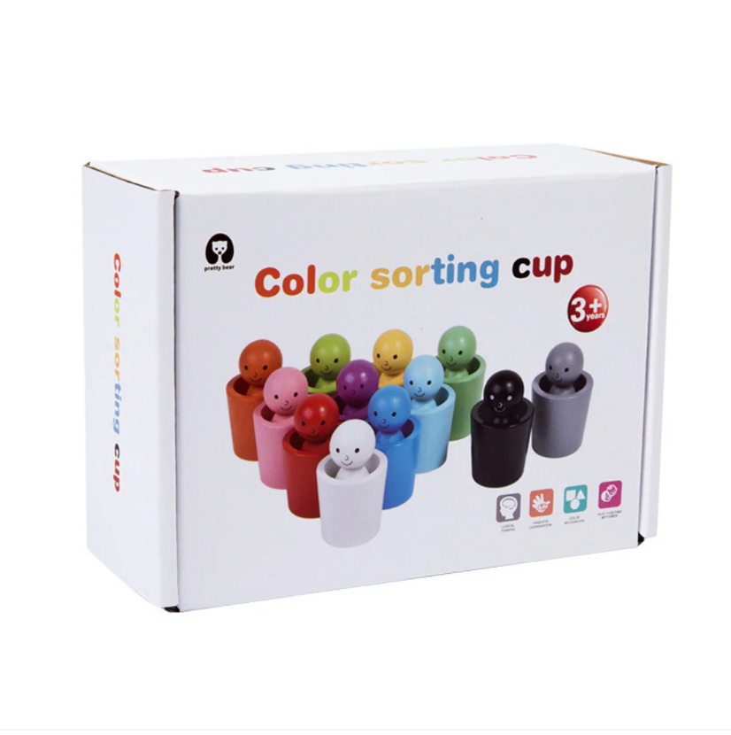 SortaRainbow Wooden Sorting Cups