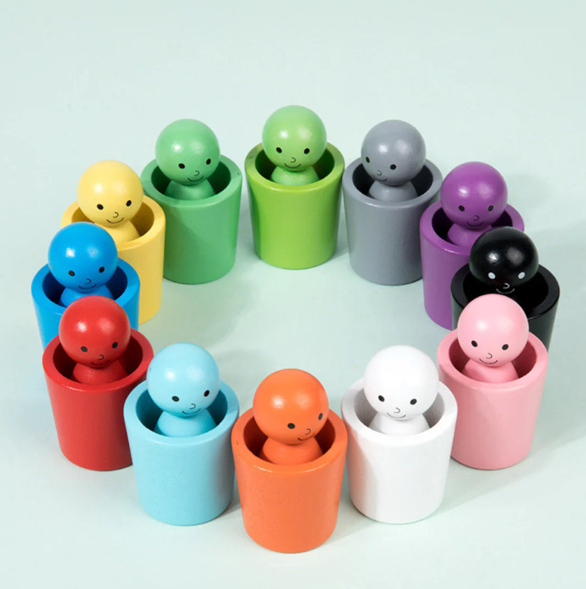 SortaRainbow Wooden Sorting Cups