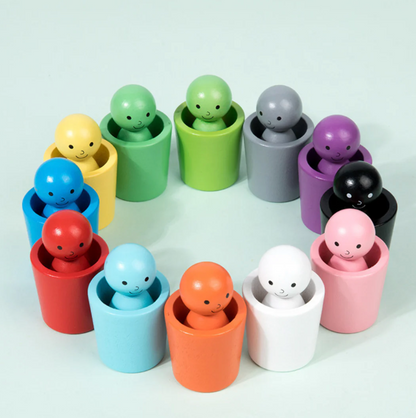 SortaRainbow Wooden Sorting Cups