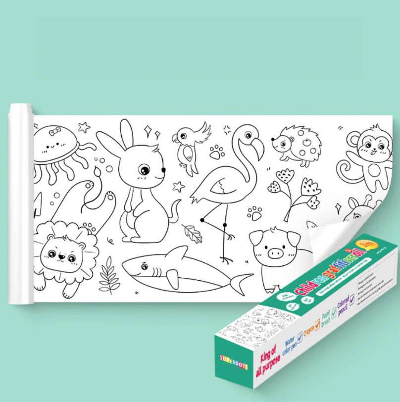 Stick & Sketch Wall Art Roll – Removable Drawing Roll for Kids
