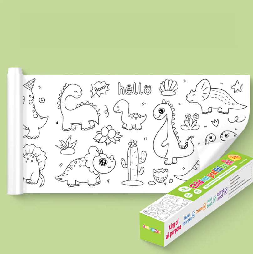 Stick & Sketch Wall Art Roll – Removable Drawing Roll for Kids