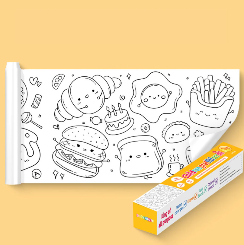 Stick & Sketch Wall Art Roll – Removable Drawing Roll for Kids