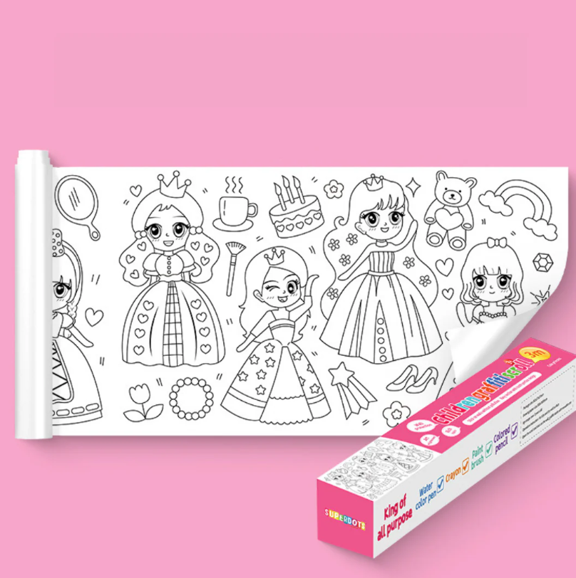 Stick & Sketch Wall Art Roll – Removable Drawing Roll for Kids