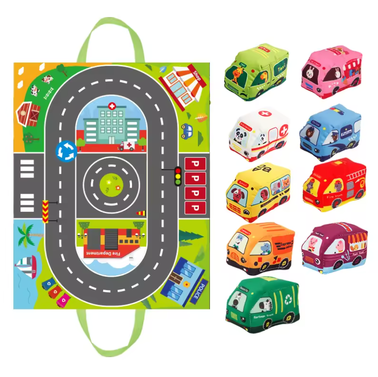 Road-Ready Plush Toy Car Set