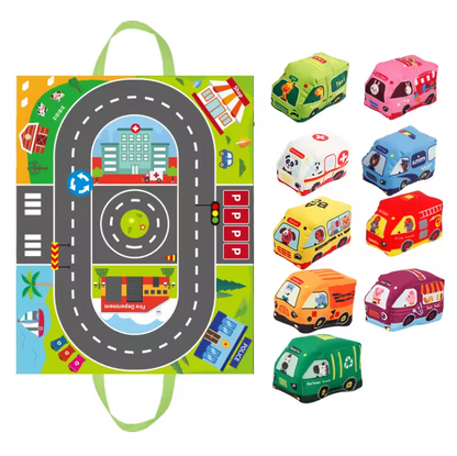 Road-Ready Plush Toy Car Set