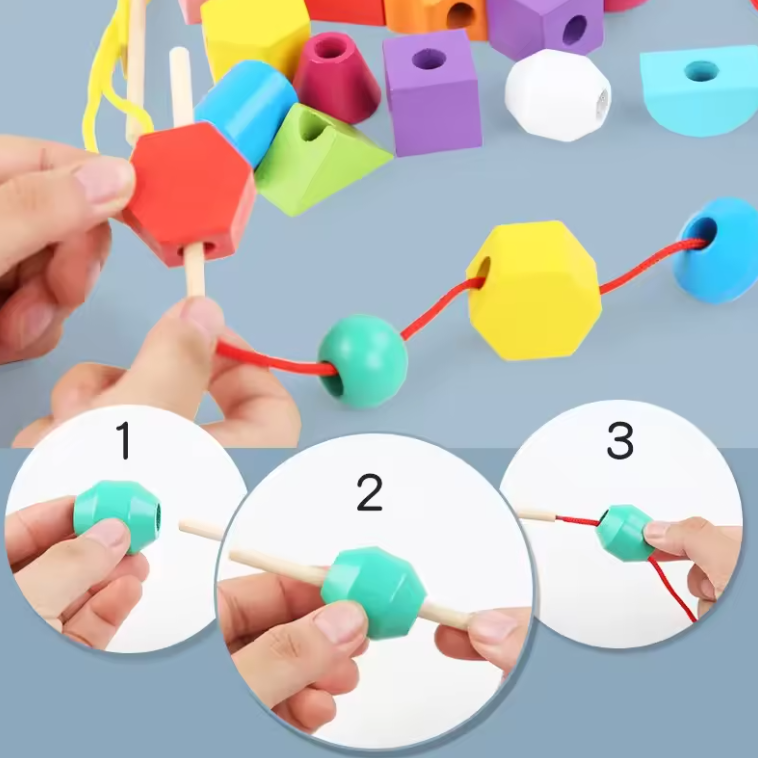 Montessori Shape & Colour Threading Toy