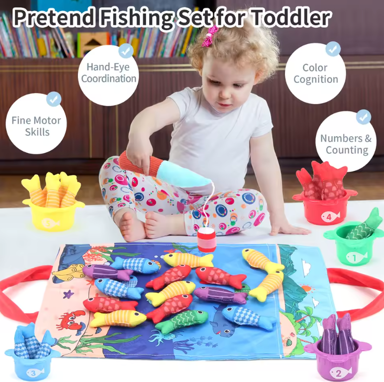 Soft Montessori Magnetic Fishing & Sorting Game