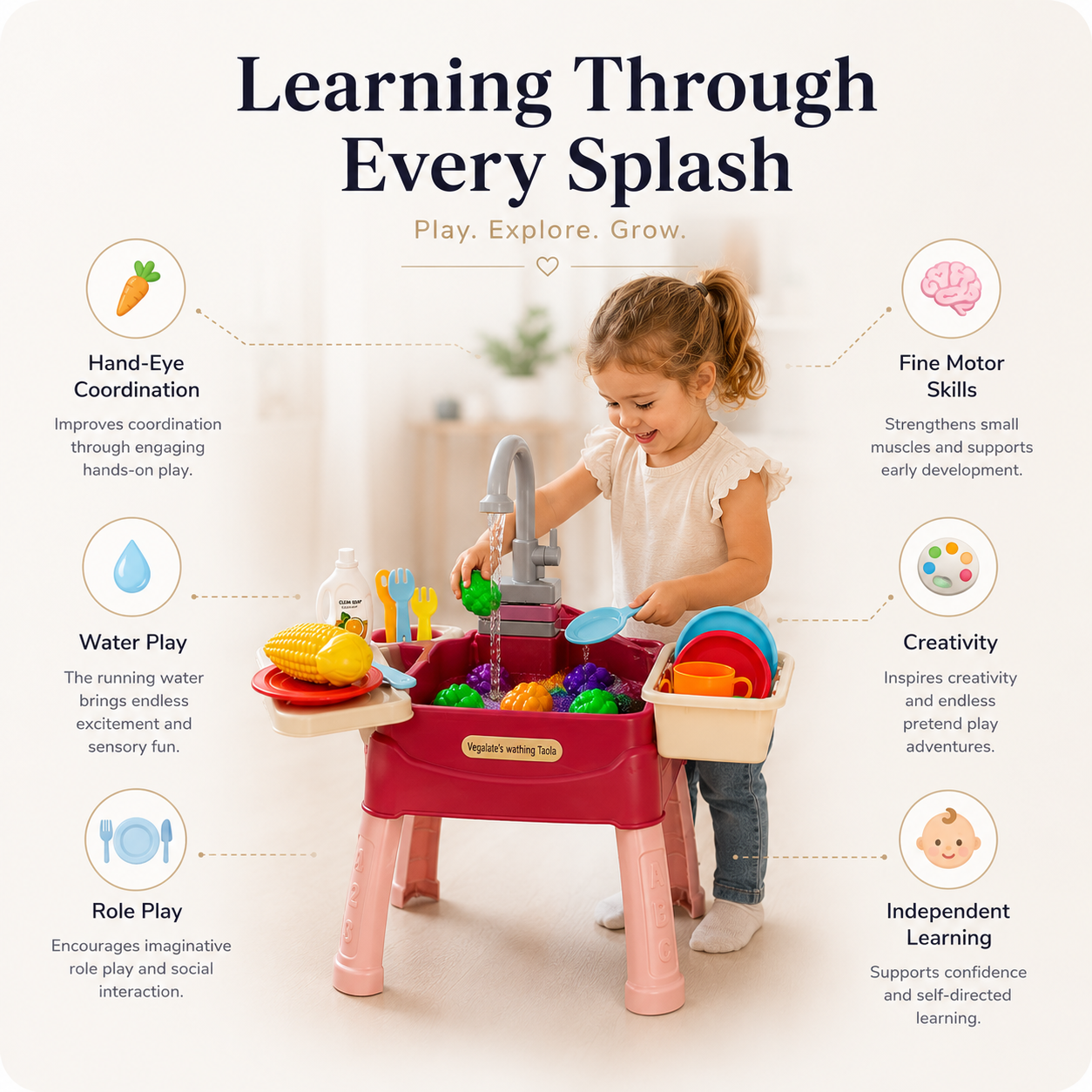 WaterWonder Kids’ Play Kitchen – Magical Tap & Realistic Role-Play Set