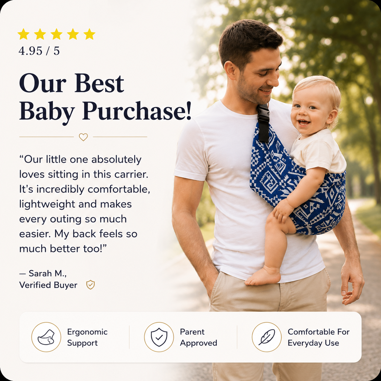 Adjustable Baby Hip Carrier – Ergonomic, Breathable & Hands-Free