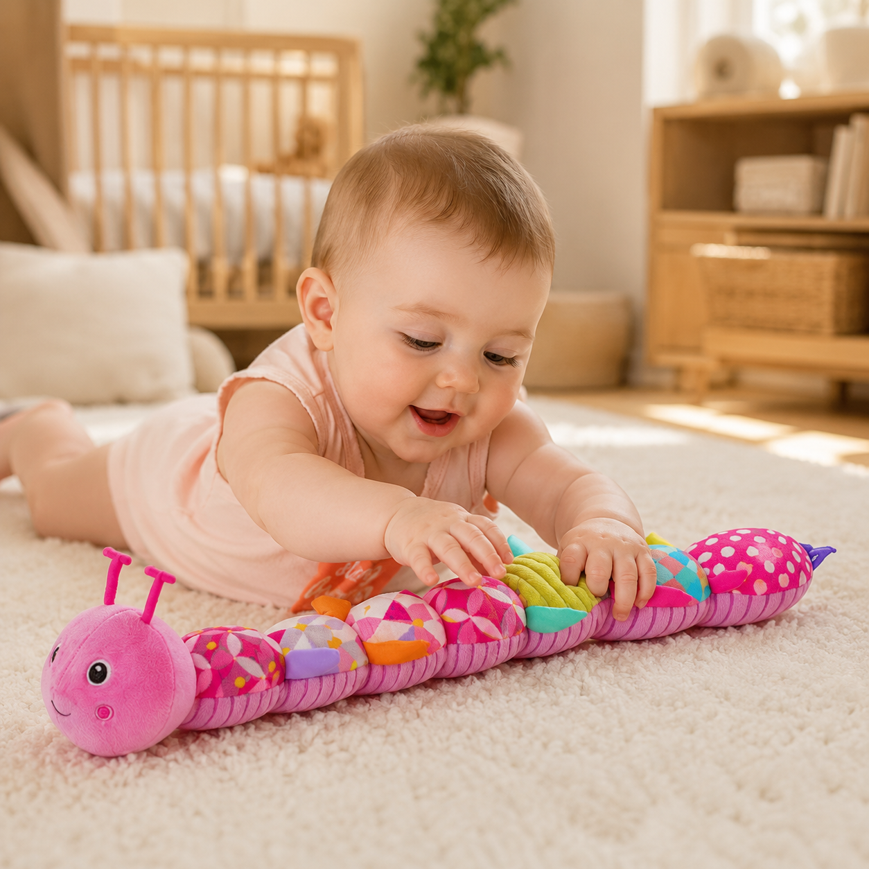 MelodyCater Sensory Musical Plush – Rattle & Soft Toy Caterpillar for Babies