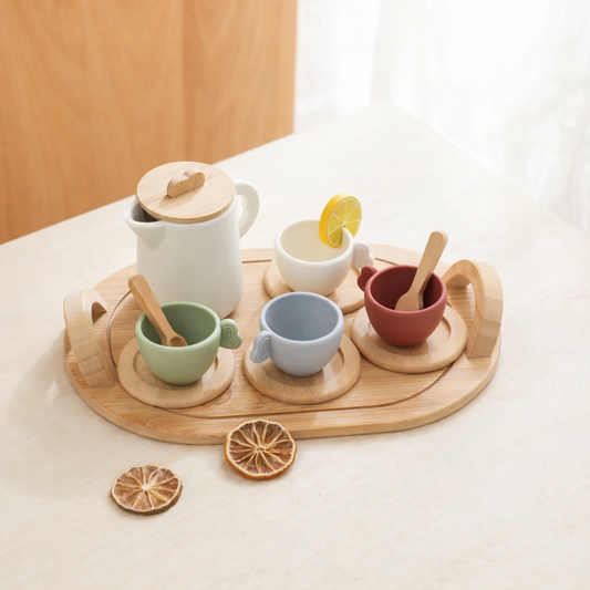 TinyTea Wood & Silicone Play Tea Set
