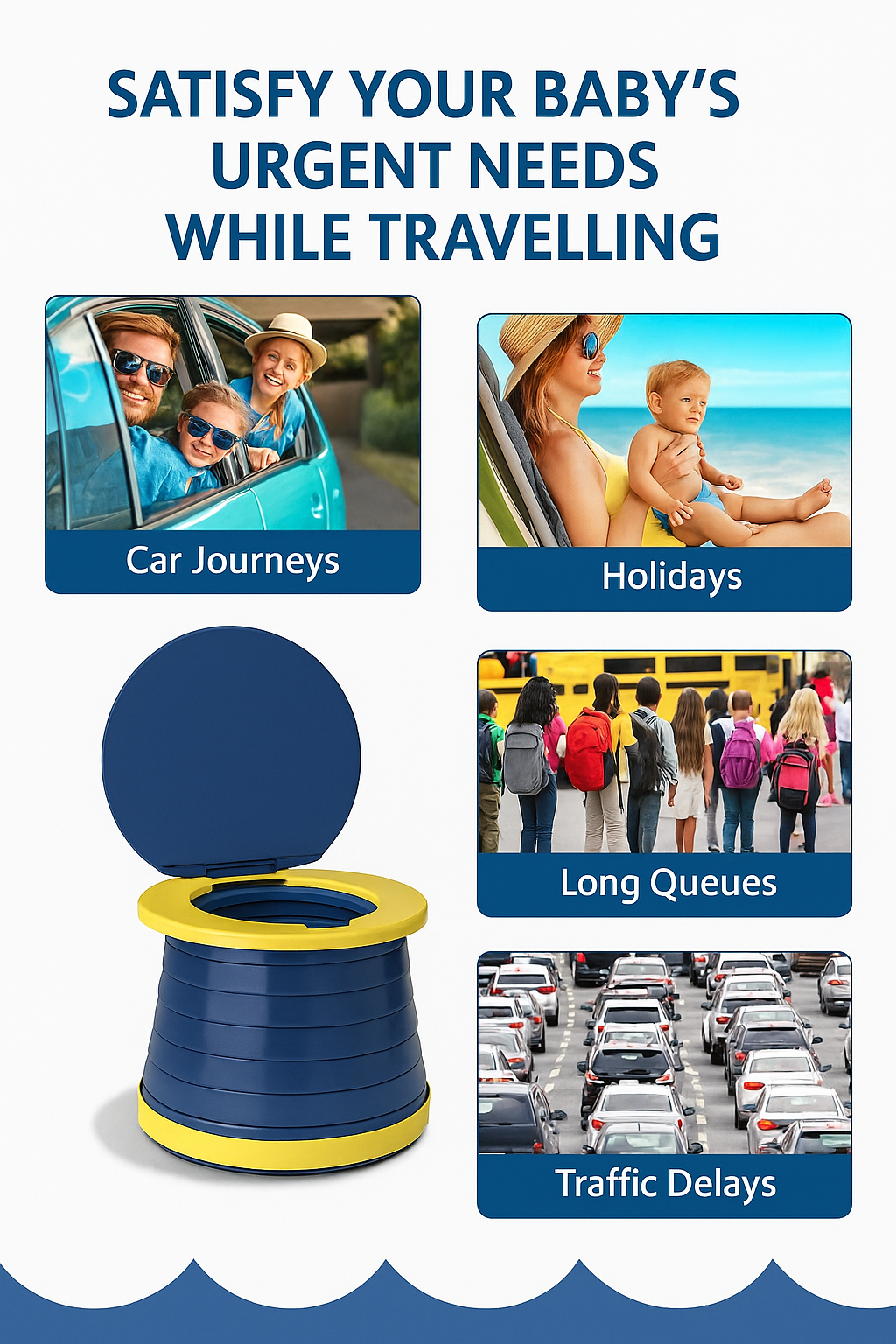 2-in-1 Foldable Travel Toilet – Hygienic & Leak-Proof