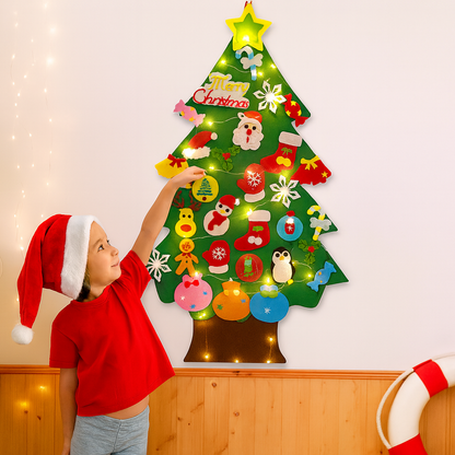 FeltEvermore Montessori Tree – Interactive Felt Christmas Tree with Lights