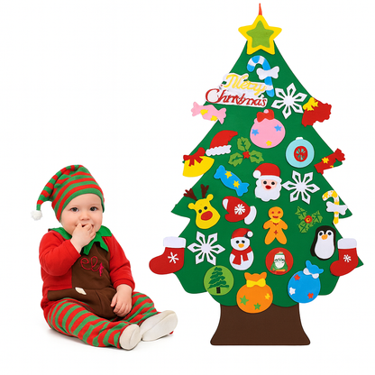 FeltEvermore Montessori Tree – Interactive Felt Christmas Tree with Lights