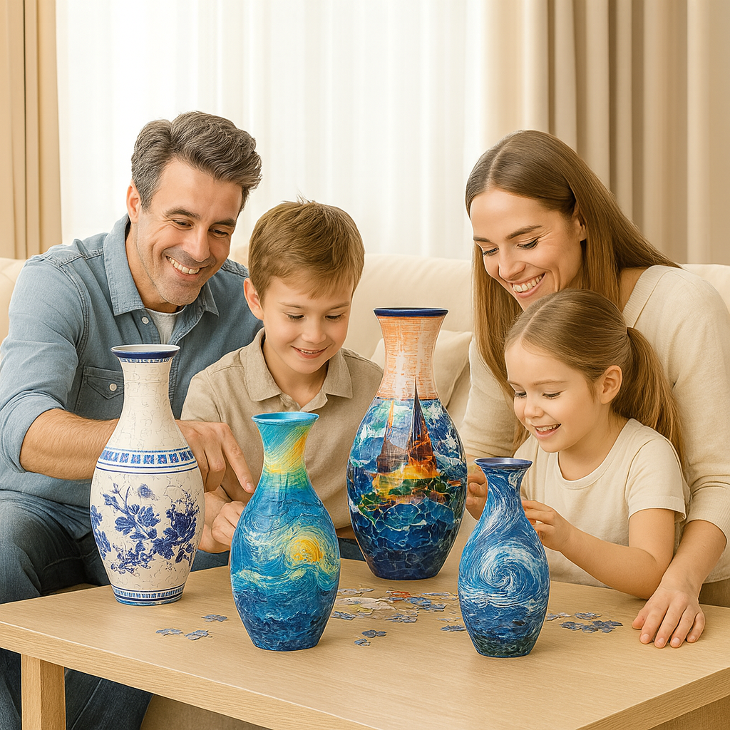 Floralis 3D Puzzle Vase – Elegant Buildable Vase for Real Flowers