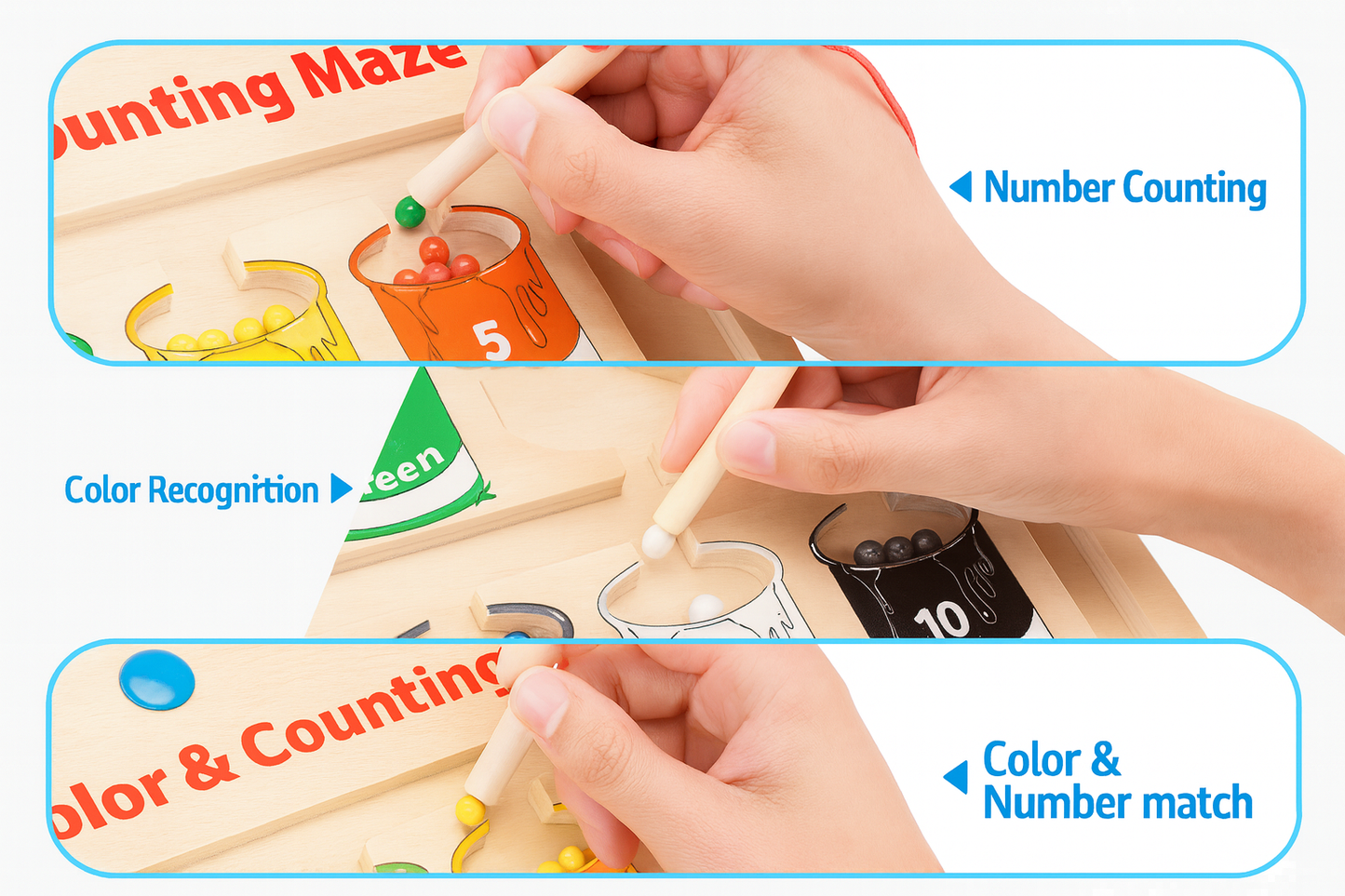 Magnetic Montessori Colour & Counting Board