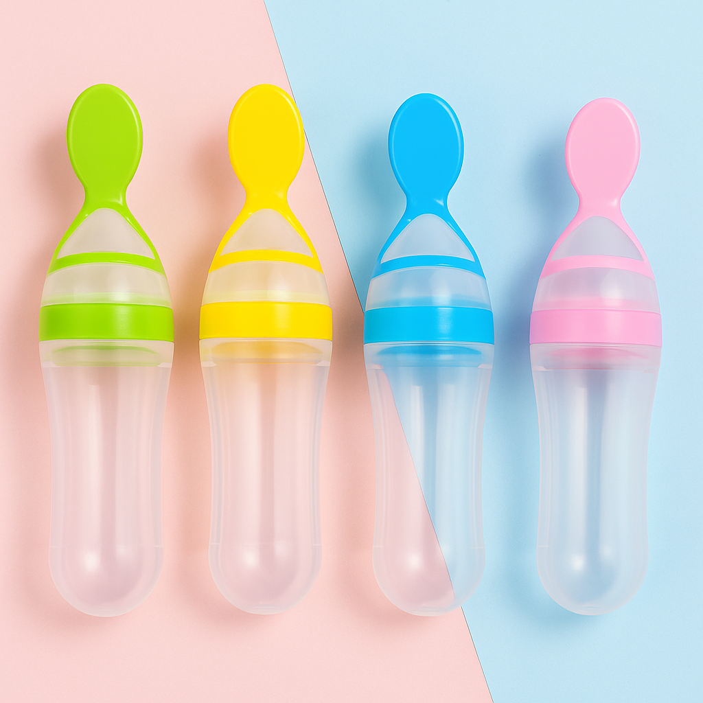 Squeeze Baby Feeding Spoon Bottle – Mess-Free Puree Feeder