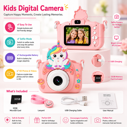 Kids Digital Camera with 2-Inch IPS Screen