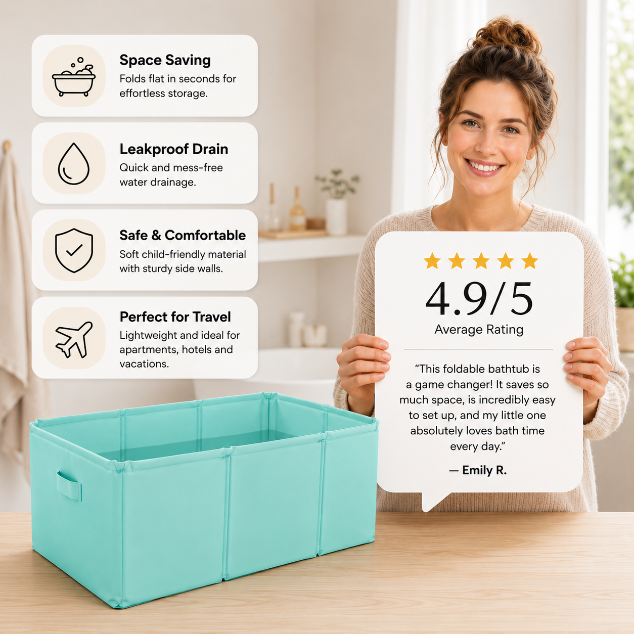 Foldable Baby Bath Tub