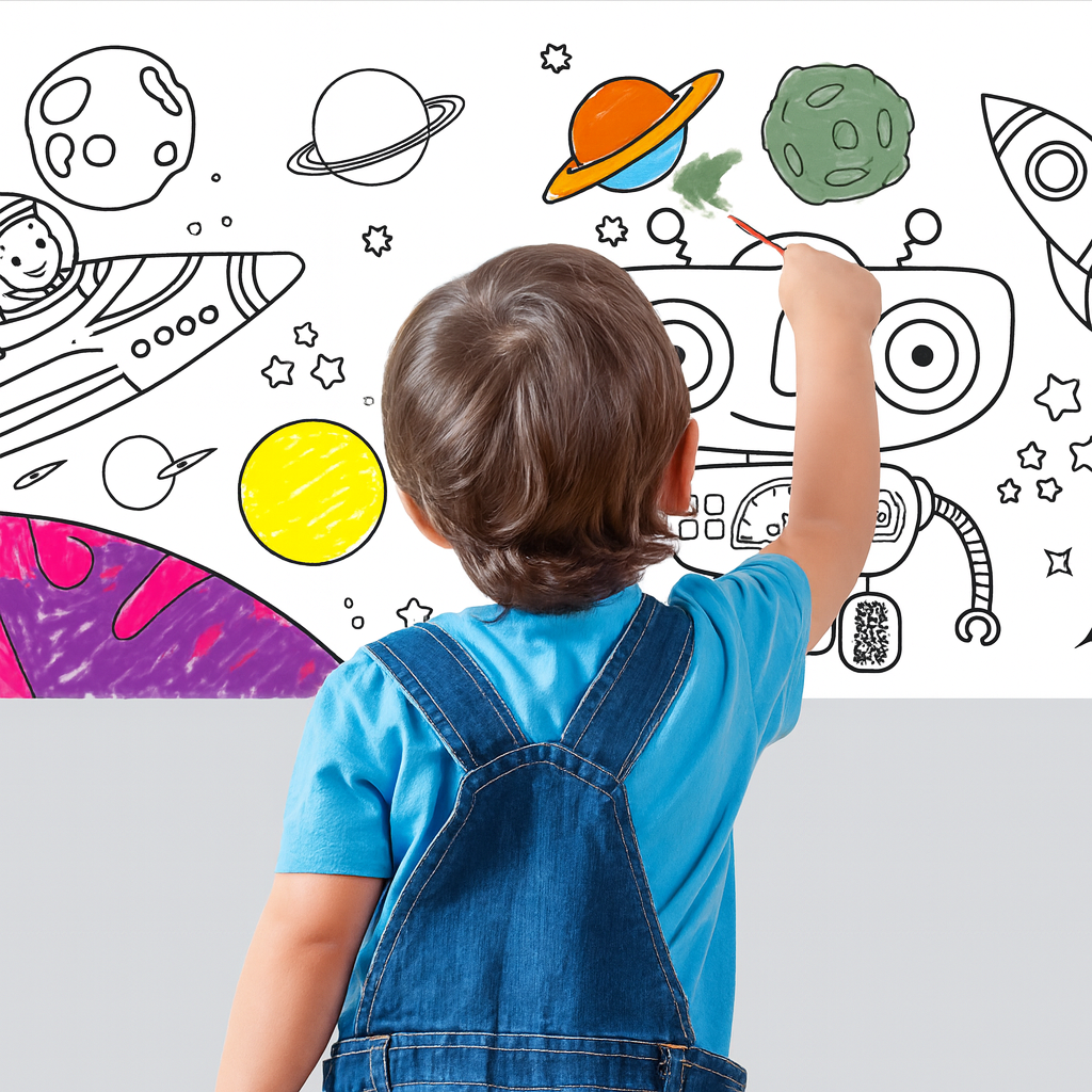 Stick & Sketch Wall Art Roll – Removable Drawing Roll for Kids