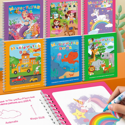 WonderWater Self-Erase Paint Book + Water Brush Kit