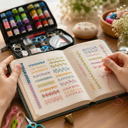 StitchCraft Embroidery Book Kit for Moms and Kids
