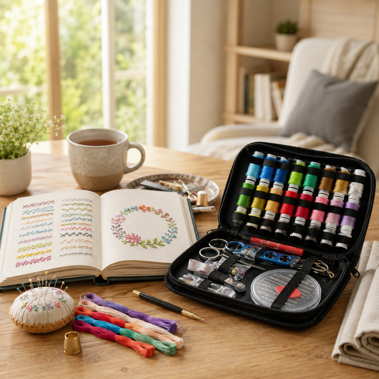 StitchCraft Embroidery Book Kit for Moms and Kids