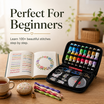 StitchCraft Embroidery Book Kit for Moms and Kids