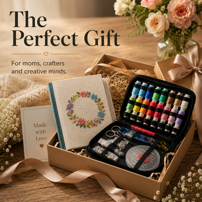 StitchCraft Embroidery Book Kit for Moms and Kids