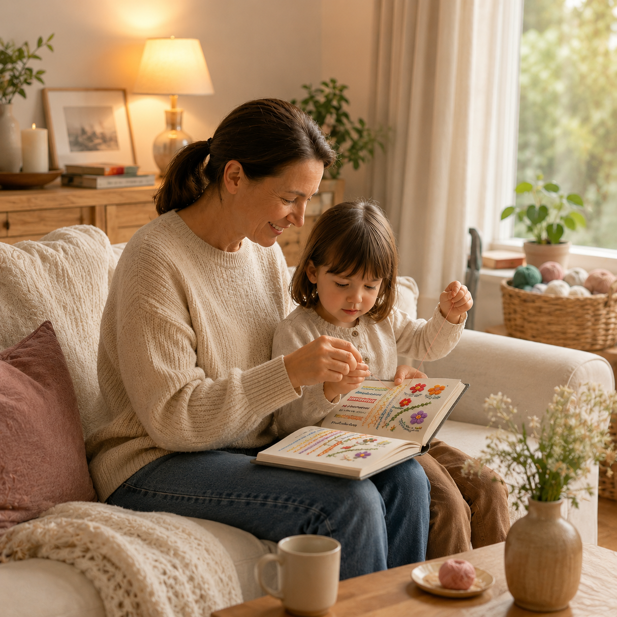 StitchCraft Embroidery Book Kit for Moms and Kids